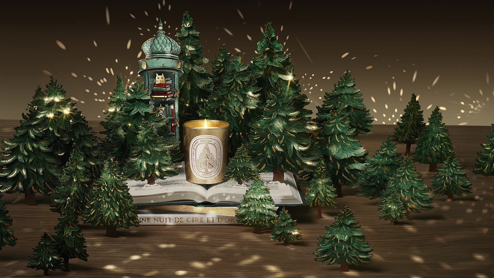 Diptyque Sapin Candle Holiday Scene